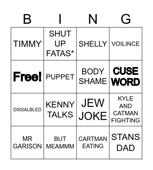 U Bingo Card