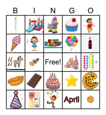! April Birthday Bingo ! Bingo Card