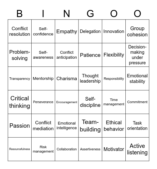 Chapter 9 Bingo Card