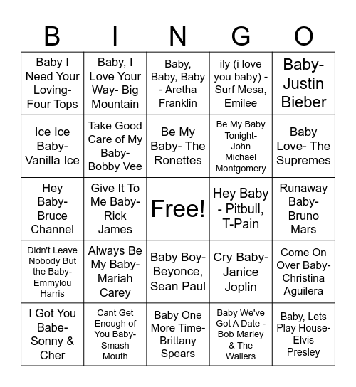 BABY BINGO Card