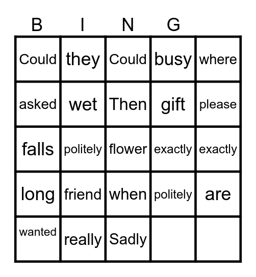 JASON Bingo Card