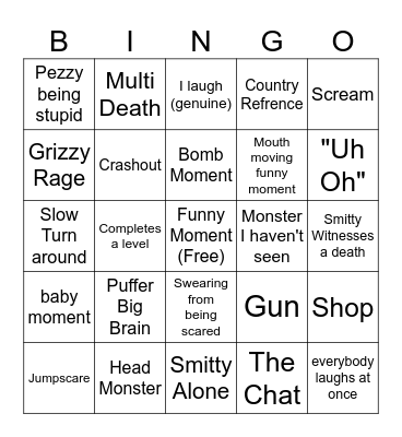 Smitty REPO Bingo Card