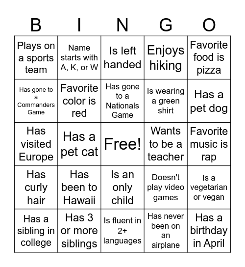 PHS Class of 2015 Reunion Social Bingo Card