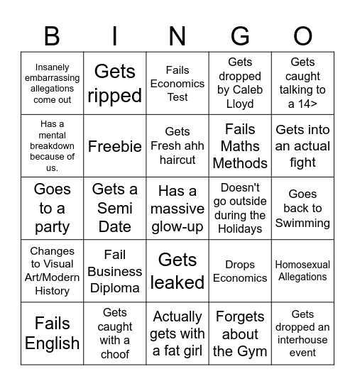 Jai Cav Bingo Card