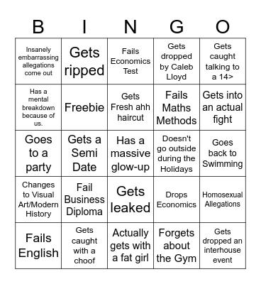 Jai Cav Bingo Card