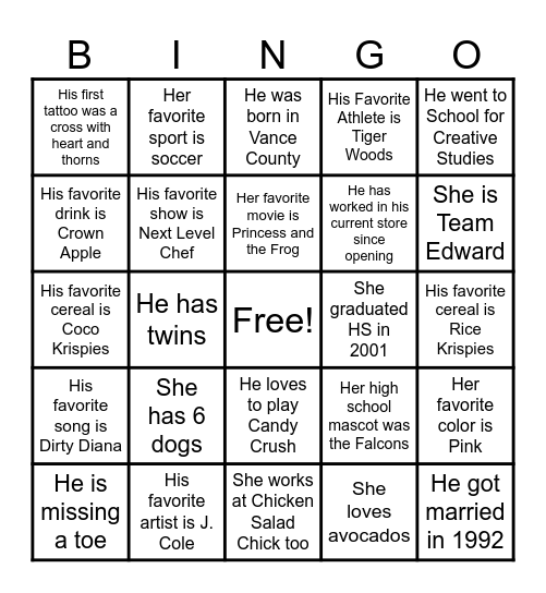Which Employee Is It? Bingo Card