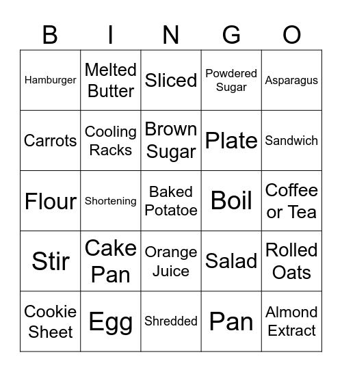2025 Foods Revue Contest Bingo Card