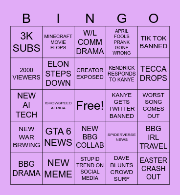 APRIL 2025 Bingo Card