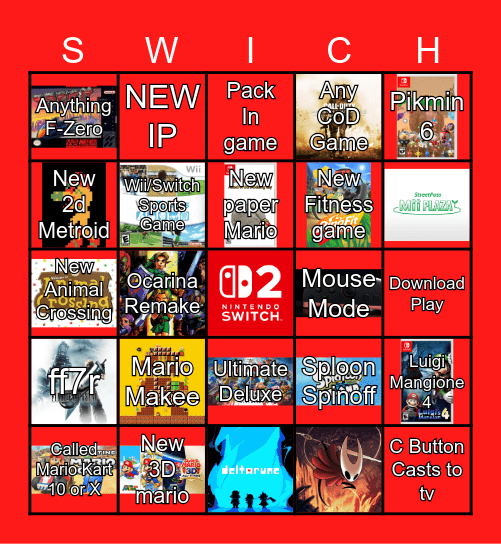 Switch 2 Bingo Card