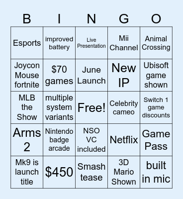 Sobrie_ Switch 2 Direct Bingo Card