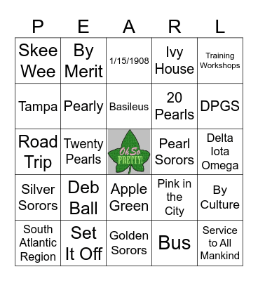 DIO's Gorgeous Pearls Bingo Card