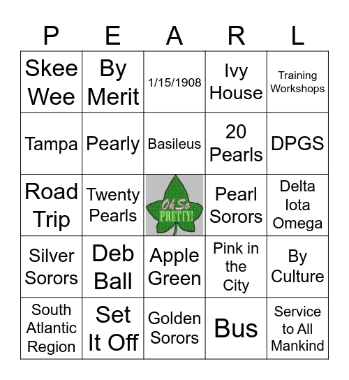 DIO's Gorgeous Pearls Bingo Card