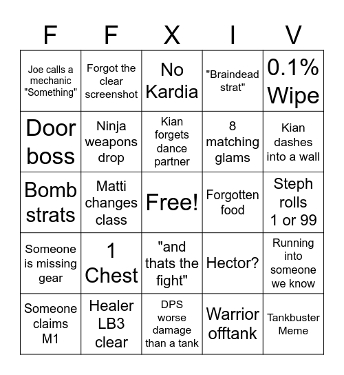 AAC Cruiserweight Bingo Card