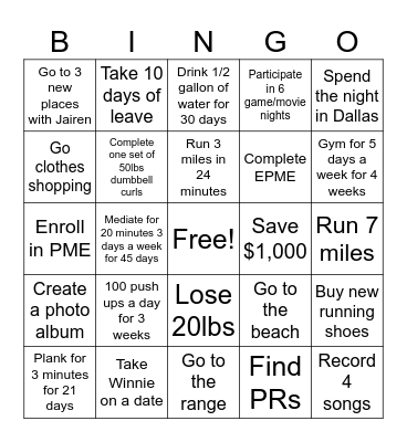 TJ's BINGO Card