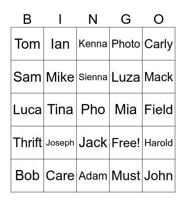Spring Review Bingo Card