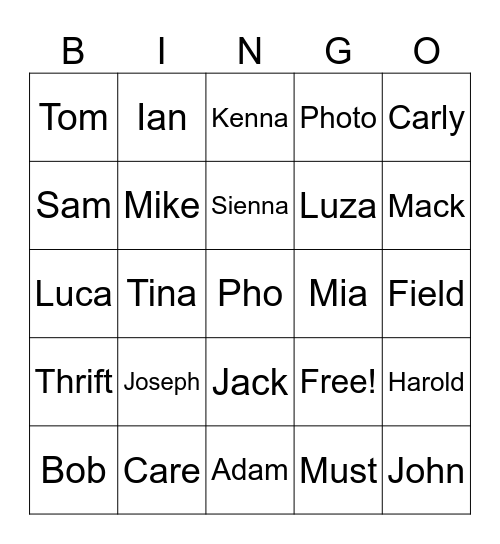 Spring Review Bingo Card