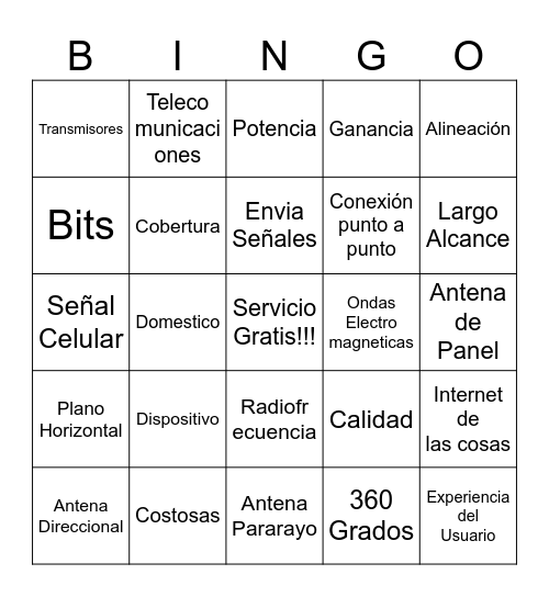 ANTENAS: EQUIPO 9 Bingo Card