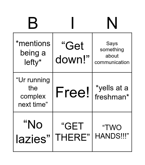 Handler BINGO Card