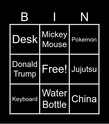 Bungi Bingo Card