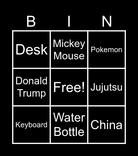 Bungi Bingo Card