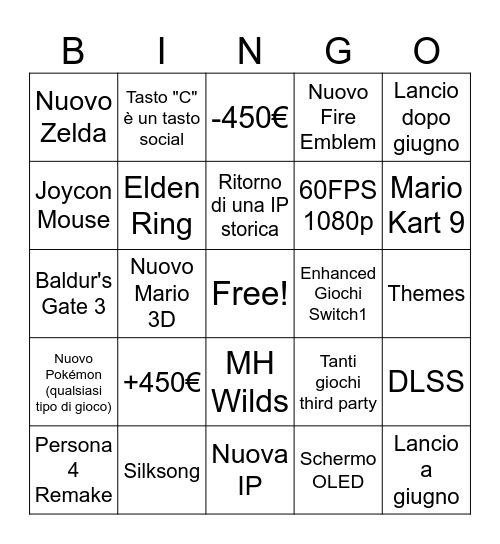 Switch 2 Direct Bingo Card