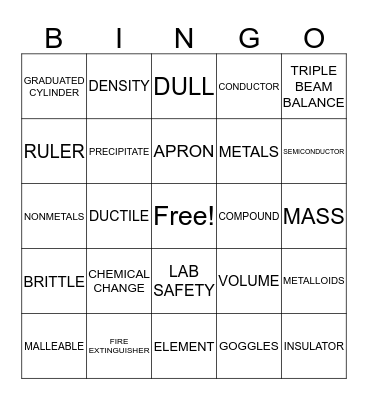 6TH GRADE 1ST 9 WEEKS BINGO CARDS Bingo Card
