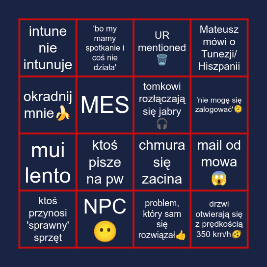 BORGO Bingo Card