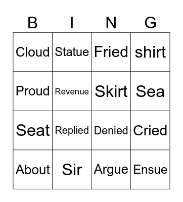 Phonics bingo Card