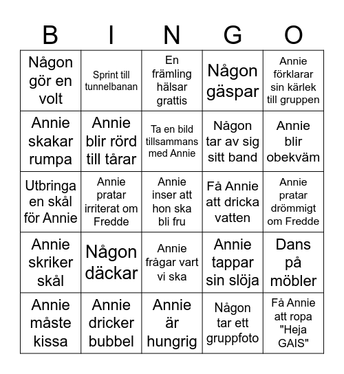 Annies Möhippa Bingo Card