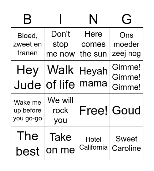 Bingo 2 Bingo Card