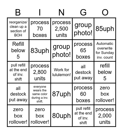 April Bingo Card