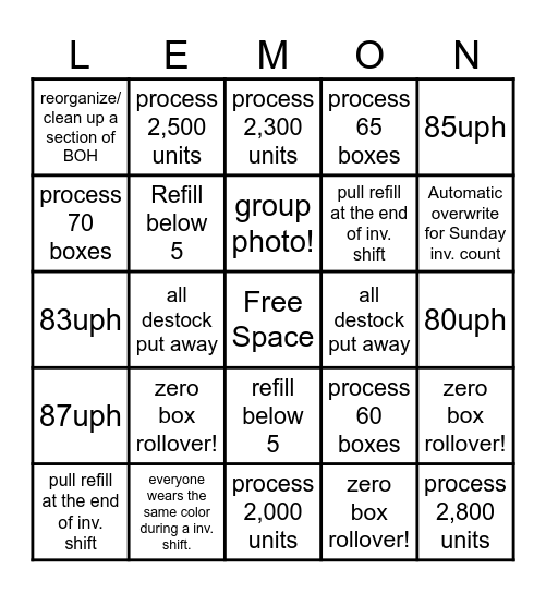 April Bingo Card