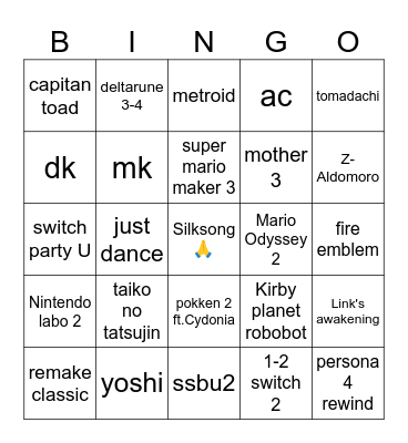 switch2 Bingo Card