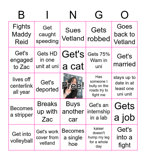 Sara's 2025 Bingo Card