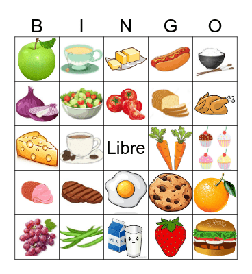 La Comida y las Bebidas Bingo Card