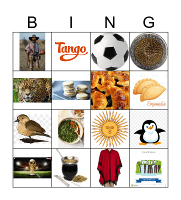 Argentina Bingo Card