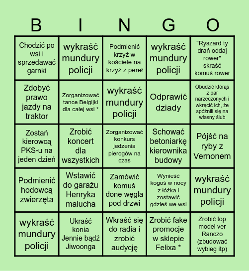 Ranczo Bingo Card