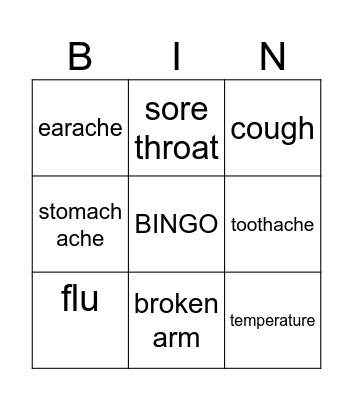 HEALTHY Bingo Card