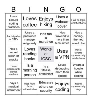 K & C Bingo Card