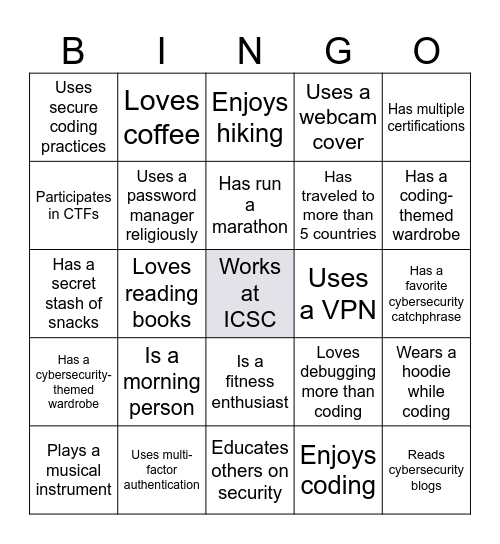 K & C Bingo Card