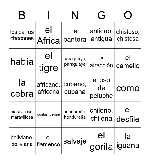Diversion Para Todos Bingo Card