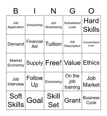 Chapter 1 Vocab Review Bingo Card