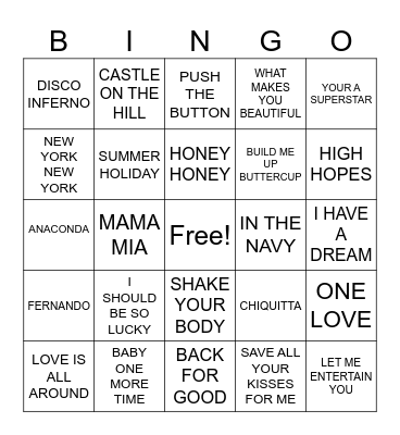 HERE WE GO Bingo Card