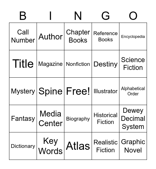 Library Bingo Card
