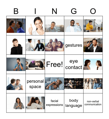 Non-Verbal Communication Bingo Card