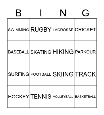 SPORTS BINGO Card