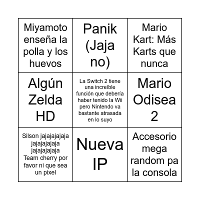 Suix 2 Bingo Card