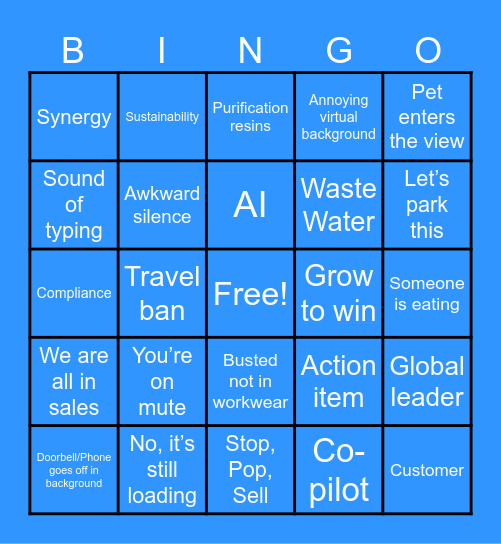 BPT Regulatory Annual Team meeting Bingo Card
