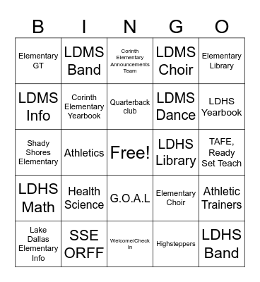 FALCON BINGO Card