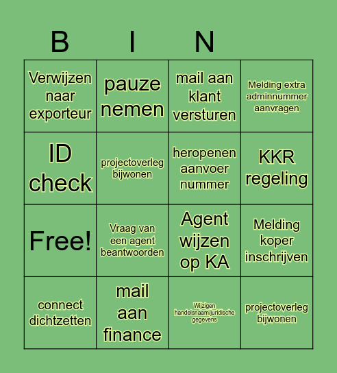 Nationale klantcontact week Bingo Card